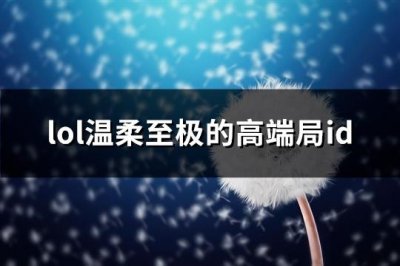 ​lol温柔至极的高端局id(93个)